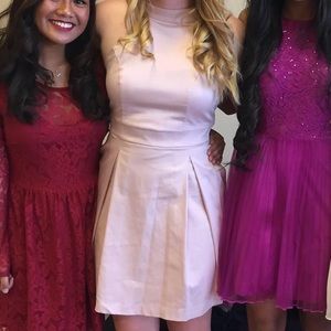 blush pink halter dress